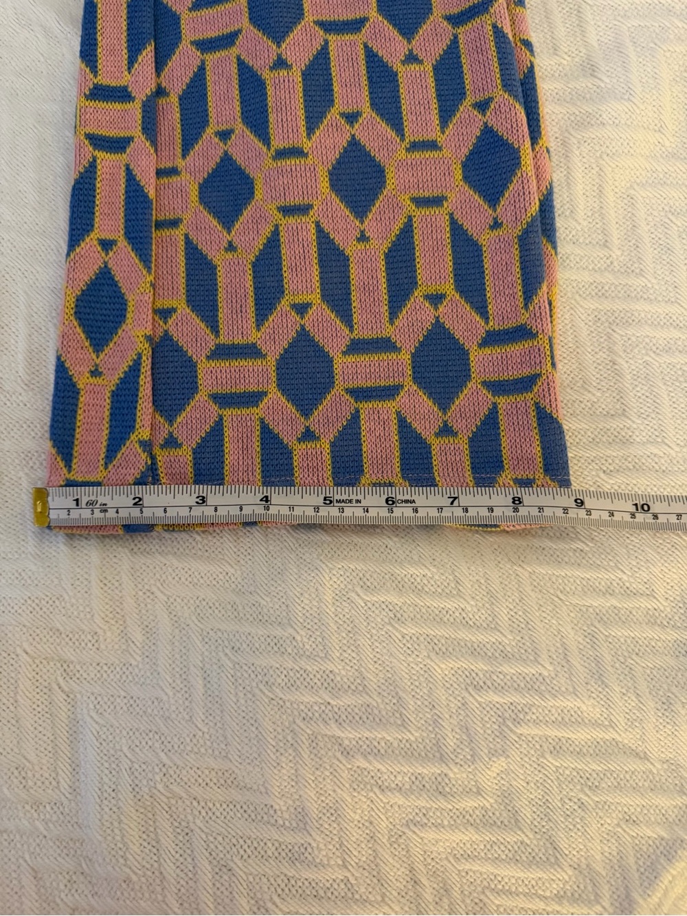 Zara Pink, Blue & Yellow Geometric Knit Pants - Picture 6 of 7